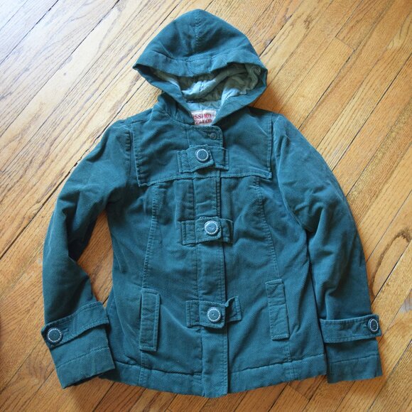 Mossimo Supply Co. Jackets & Blazers - Mossimo Supply Green Corduroy Short Jacket with Heart Quilted Lining, Size Small
